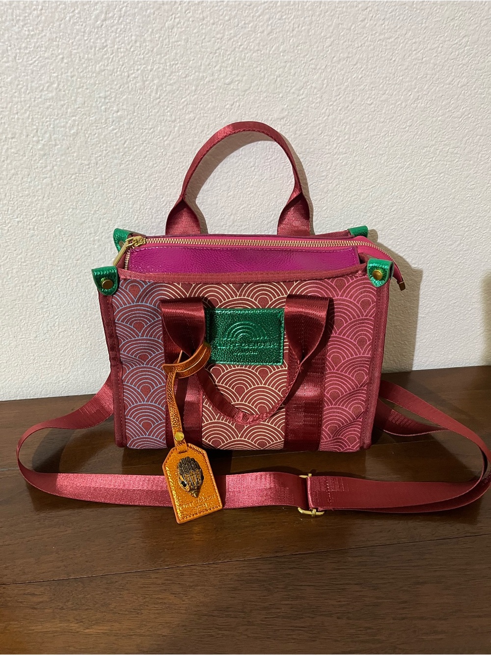 Kurt Geiger Pink Patterned Crossbody southbank mini tote